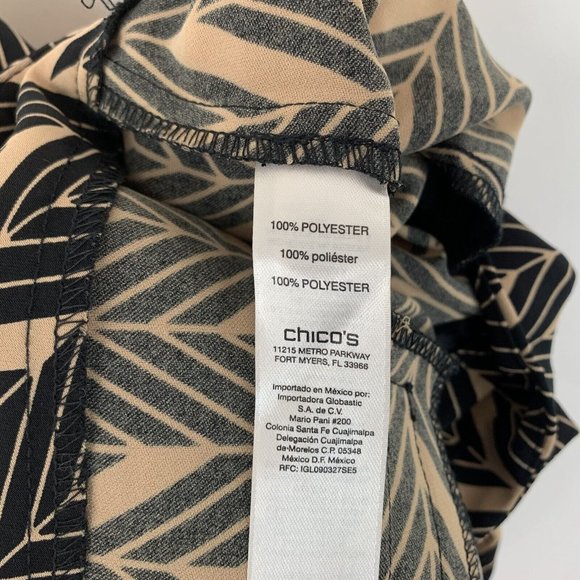 Chico's Wide Leg Pants Sz 0.5 USA Regular 6 Elevated Miter Print NO WRINKLE NWT - Picture 10 of 12